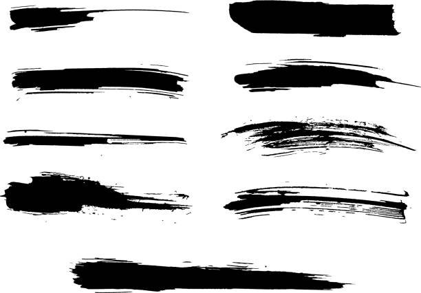 brush strokes brush strokes design element set Ink and Brush stock illustrations