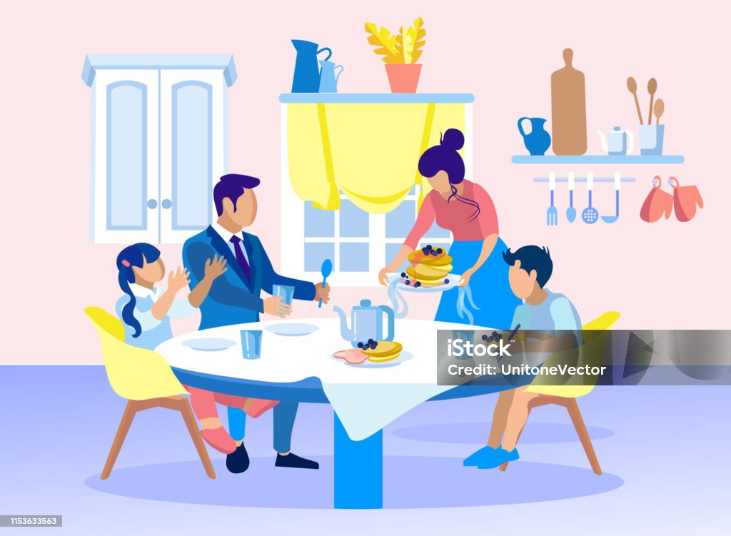 Ilustración de Desayuno Familiar Con Té Y Tortitas De Dibujos Animados y más Vectores Libres de Derechos de Desayuno - iStock Ilustración de Desayuno Familiar Con Té Y Tortitas De Dibujos Animados y más Vectores Libres de Derechos de Desayuno - iStock