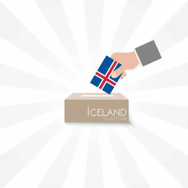 Vector illustration of Iceland Elections Vote Box Vector Work