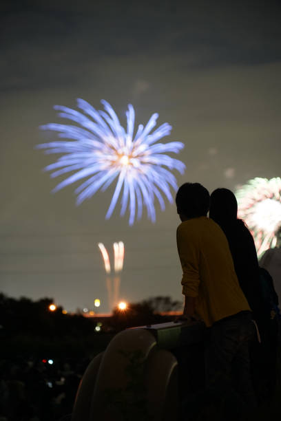 Tama River fireworks display of fireworks (2018). Shooting Location: Tokyo's 23 wards