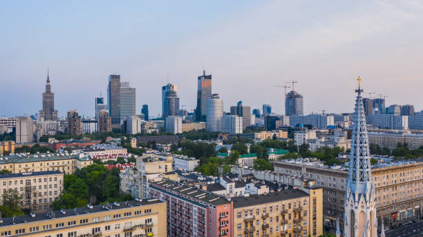 istock Aerial view of Warsaw downtown 1153638501