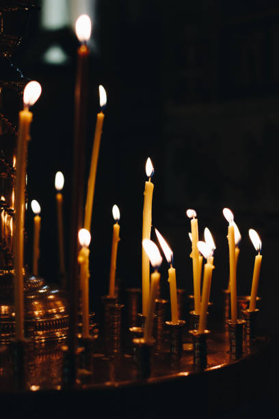 istock Burning candles in church 1153638946