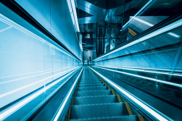 istock View of escalator in modern station 1153640279