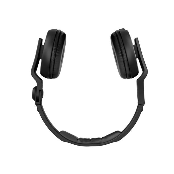 istock Black headphones isolated on a white background. 1153640382