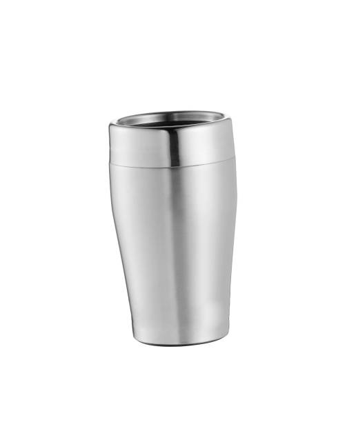 istock Big steel cup with lid and handle isolated on white 1153642351