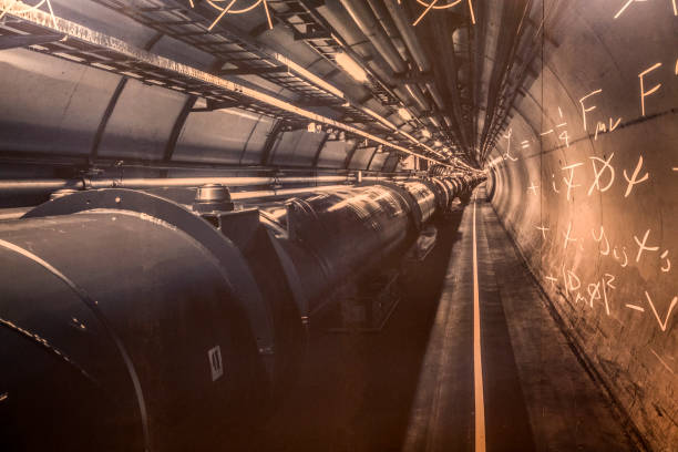 Section of the Cern tunnel. European Organization for Nuclear Research. CERN's neutron photos stock pictures, royalty-free photos & images