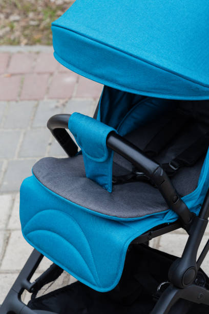 istock Original baby stroller, close-up details. New design 1153648323