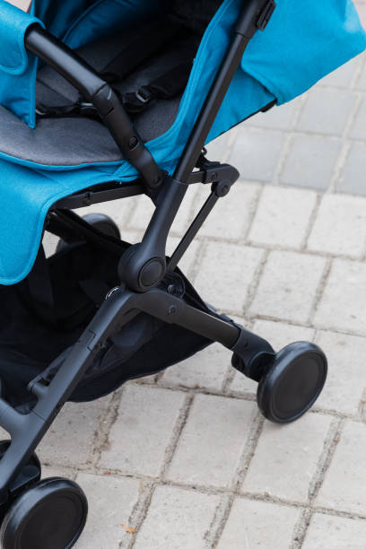 istock Original baby stroller, close-up details. New design 1153648349