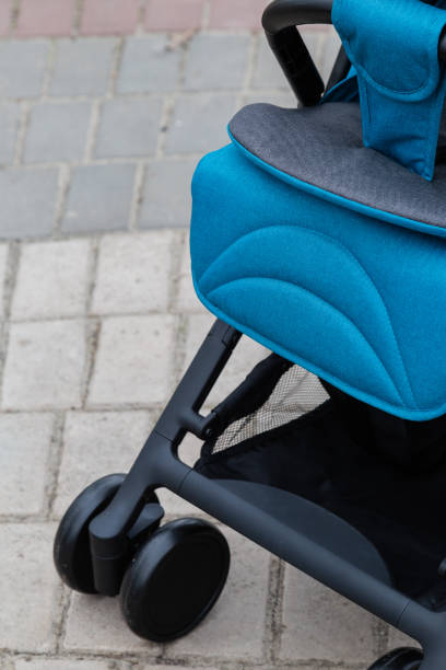 istock Original baby stroller, close-up details. New design 1153648522