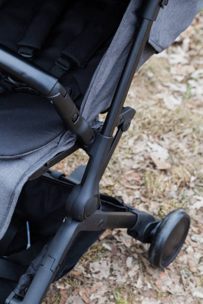 istock Original baby stroller, close-up details. New design 1153649295