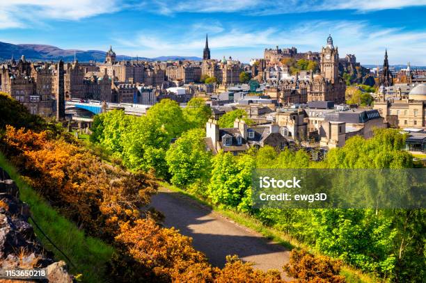 View Over Historic Edinburgh From Calton Hill Scotland Uk Stock Photo - Download Image Now
