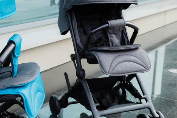istock Original baby stroller, close-up details. New design 1153650273