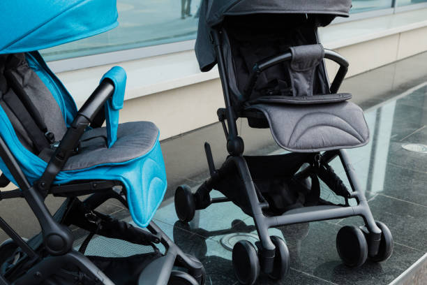 istock Original baby stroller, close-up details. New design 1153650665