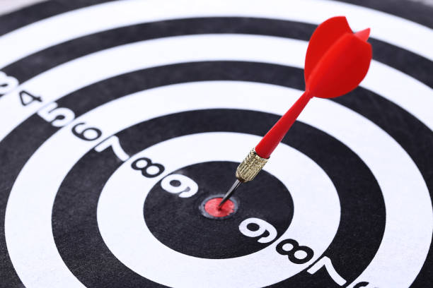 istock Background of dartboard with darts 1153652821
