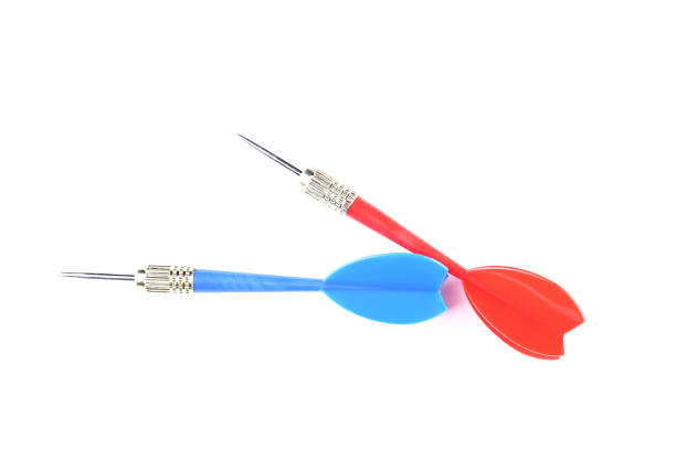 istock Blue and red dart isolated on white background 1153653234