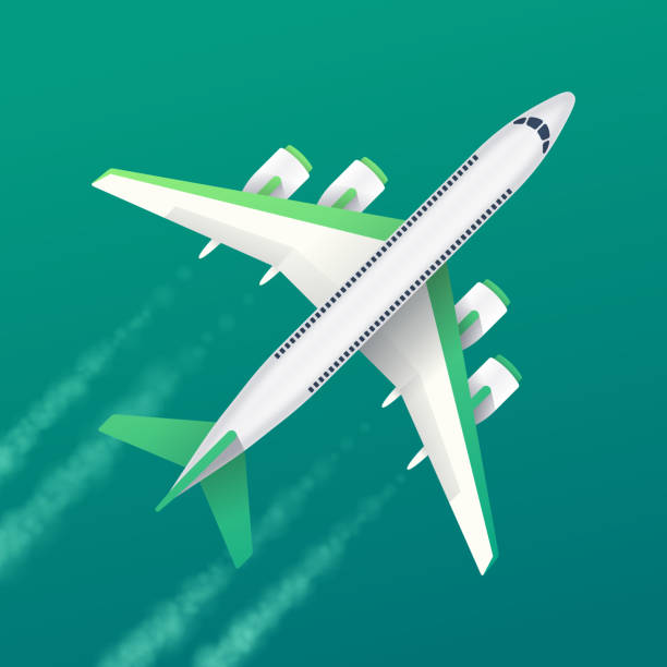 ilustraciones, imágenes clip art, dibujos animados e iconos de stock de el fondo comercial de viajes aéreos - global business taking off commercial airplane flying