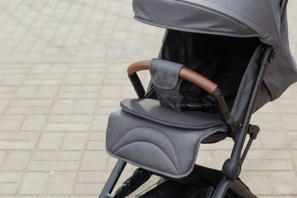 istock Original baby stroller, close-up details. New design 1153656270