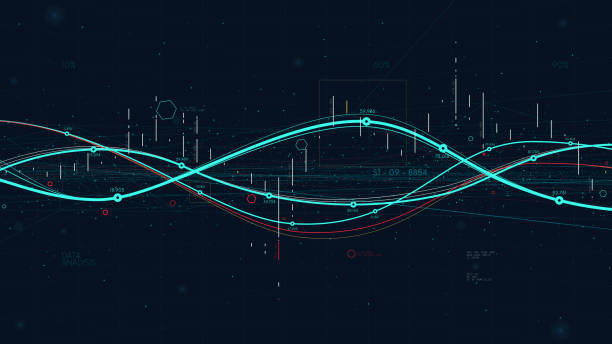 ilustrações de stock, clip art, desenhos animados e ícones de statistics big data analytics indicators, business strategy digital graph indicating progress - financial figures audio