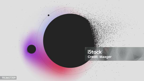 Sphere Dissolves Turning To Dust On Gradient Background Abstract Background Stock Illustration - Download Image Now