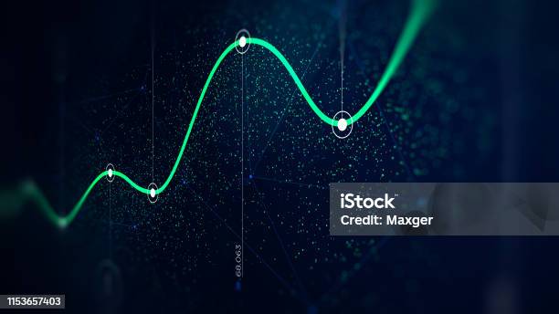 Big Dataalgorithmen Visualisierungstechnologien Infographische Analyse Monitor Bildschirm In Der Perspektive Stock Vektor Art und mehr Bilder von Abstrakt