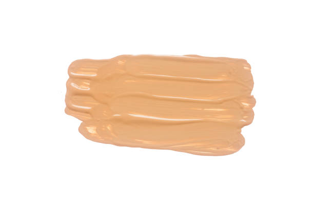 istock Texture of liquid foundation.Liquid foundation smudges isolated on white background. 1153661788