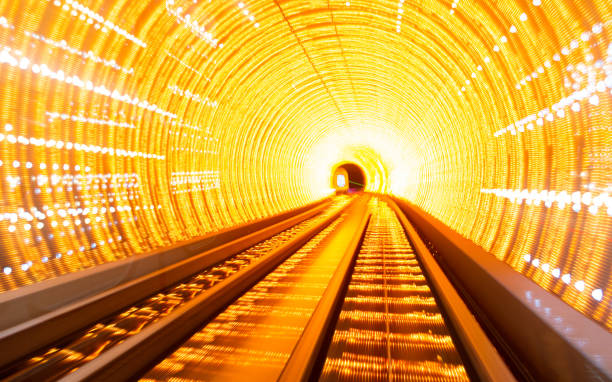 istock Abstract image of light waves in deep tunnel 1153667165
