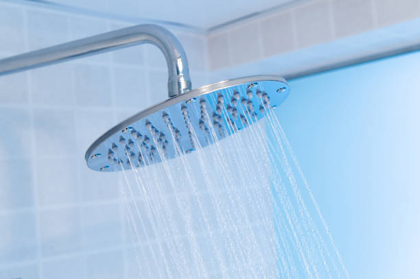 istock Shower with running water drops 1153667356