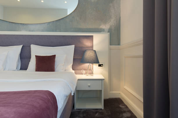 istock Interior of a luxury hotel bedroom 1153670637