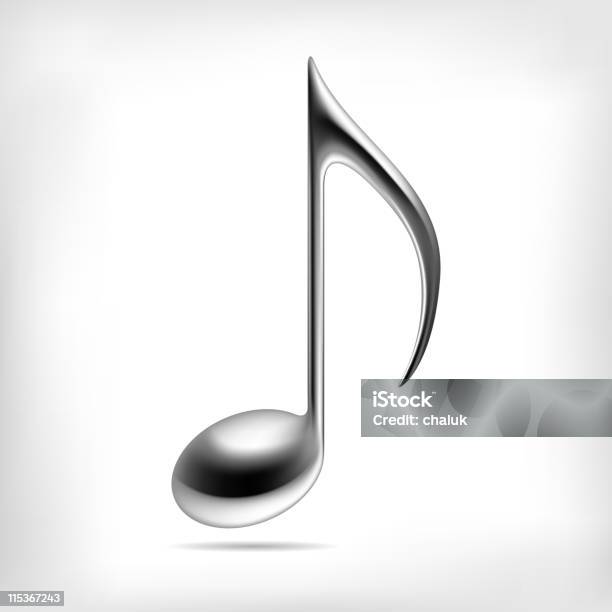 3d Black Music Note On White Background With Shadow Effect Stock Illustration - Download Image Now