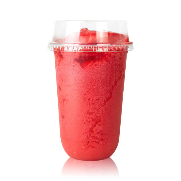 istock Strawberry smoothie cup isolated on white background. Summer cocktail made from red fruit. ( Clipping path ) 1153674558