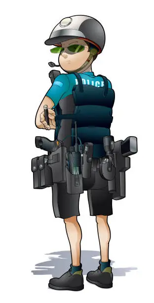 Vector illustration of Police officer
