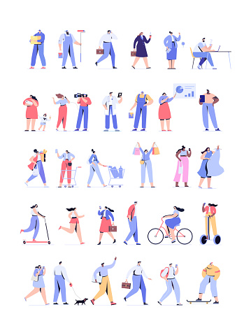 Vector People Changeable Different Vector People Set Stock Illustration - Download Image Now ...