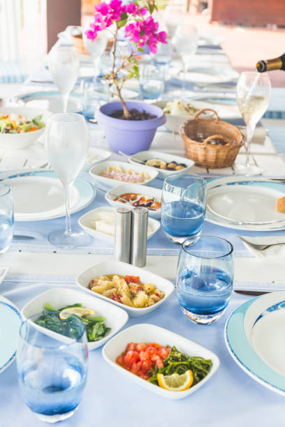 istock Meze starters in an outdoor greek restaurant 1153679365