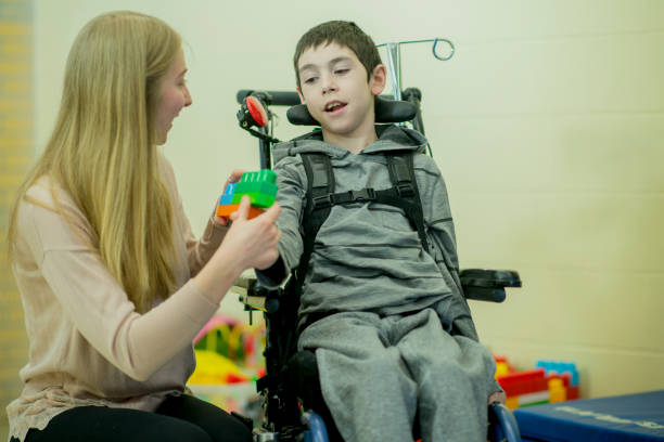 istock Boy with Cerebral Palsy in school setting 1153679402