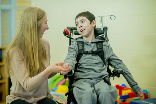 istock Boy with Cerebral Palsy in school setting 1153679416