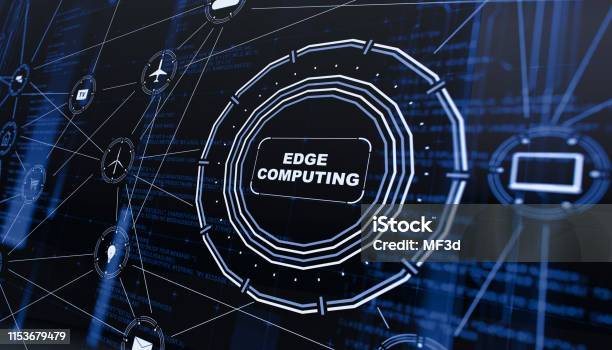 Edge Computing Digital Background Stock Photo - Download Image Now - At The Edge Of, Computer Equipment, Using Computer