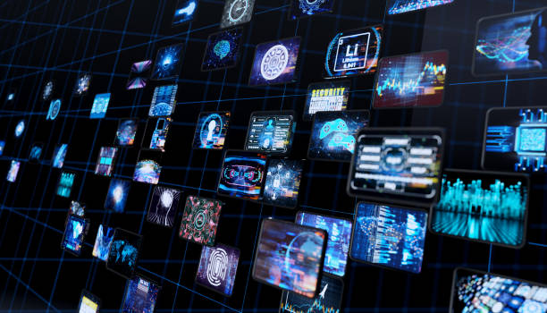 istock Media concept with TV screens 1153679779