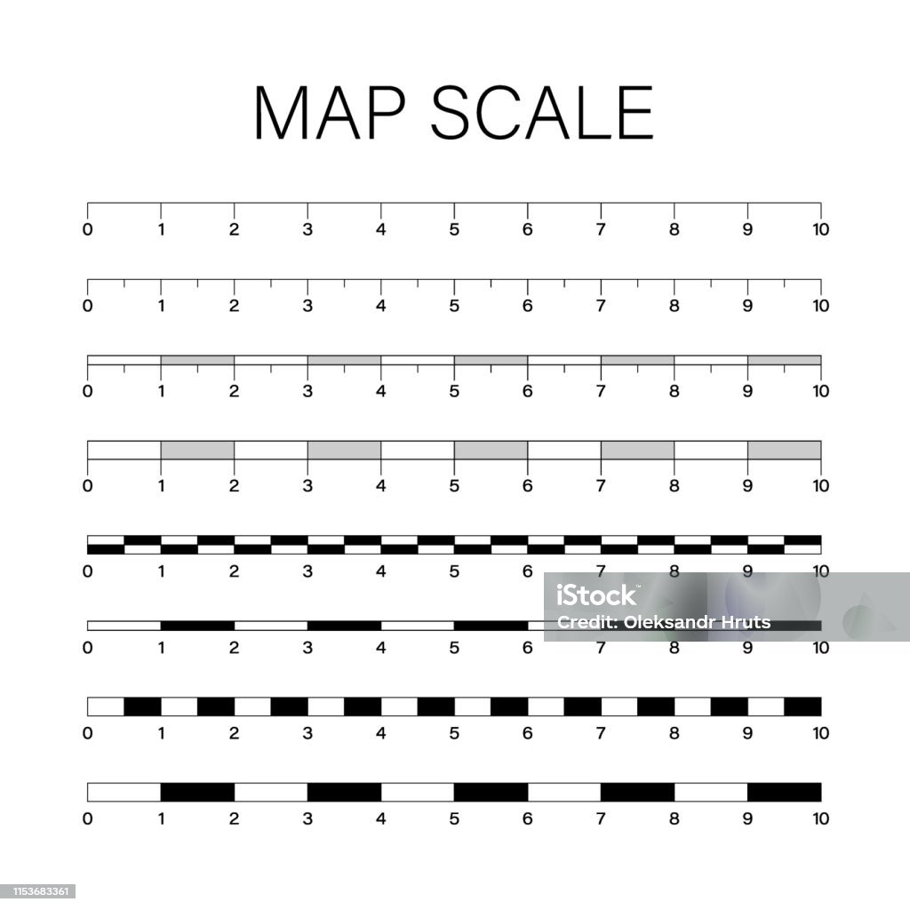 Map scales graphics for measuring distances. Vector stock illustration. Map scales graphics for measuring distances. Vector illustration. Map stock vector