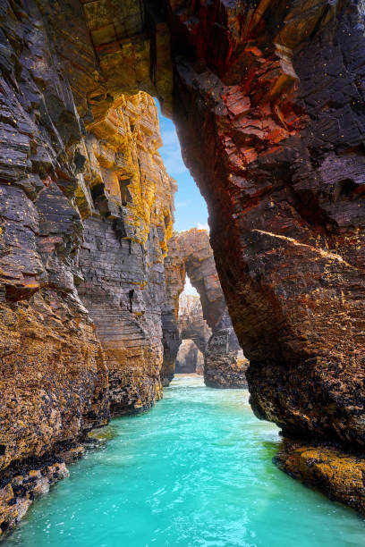 Playa las catedrales Catedrais beach in Ribadeo Galicia of Lugo Spain