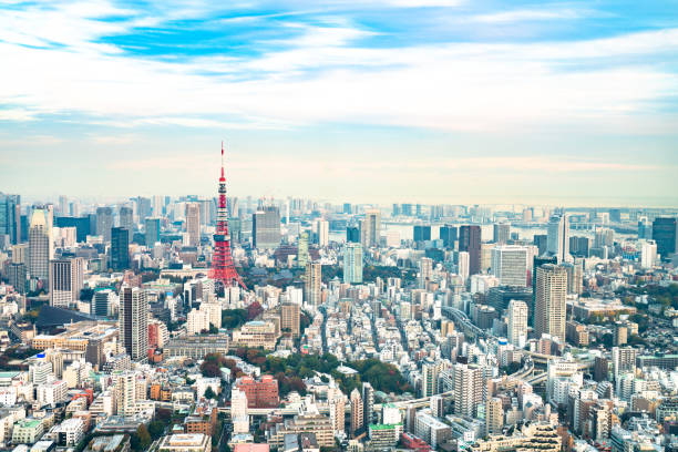istock Tokyo Tower, Japan - communication and observation tower. It was the tallest artificial structure in Japan until 2010 when the new Tokyo Skytree became the tallest building of Japan. 1153687901