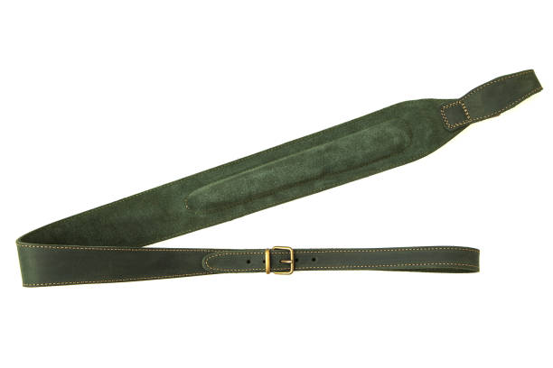istock leather green shoulder strap for a gun isolated on white background 1153688851