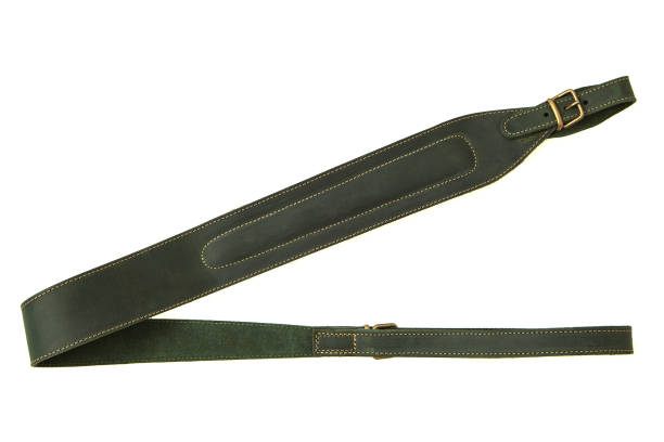 istock leather green shoulder strap for a gun isolated on white background 1153688852