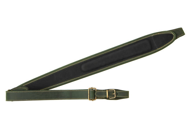 istock leather green shoulder strap for a gun isolated on white background 1153688859