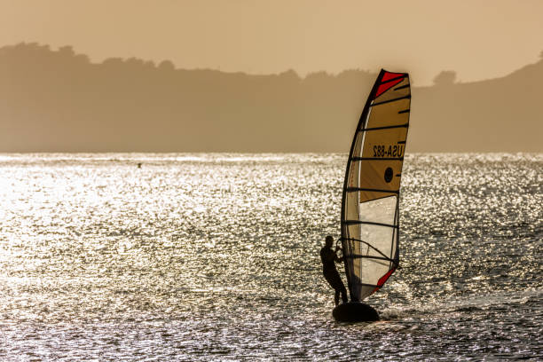 район залива сан-франциско в калифорнии - windsurfing sailing san francisco county sport стоковые фото и изображения