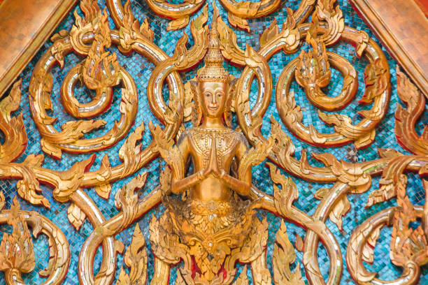istock A pattern that is unique to Thailand on a temple wall. 1153689635