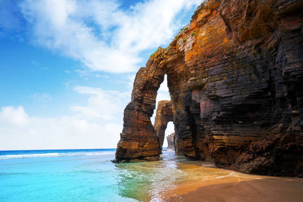 Playa las catedrales Catedrais beach in Ribadeo Galicia of Lugo Spain