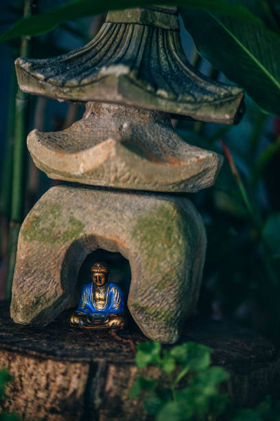 istock Sitting Buddhist Statue in a Zen Garden 1153694996