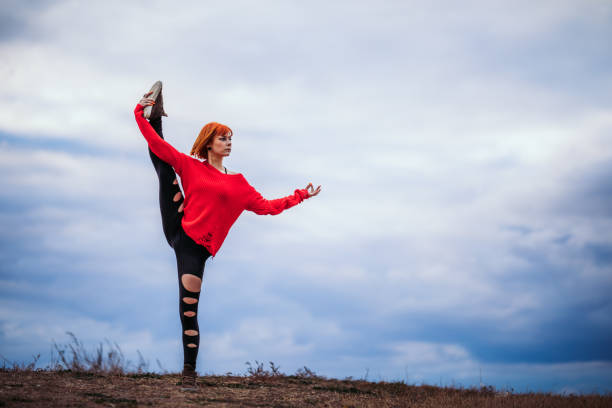 istock Yoga in autumn 1153695032
