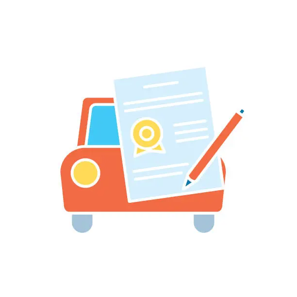 Vector illustration of Vehicle Contract - Rideshare Icon