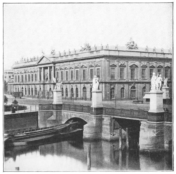 zeughaus at unter den linden in berlin, germany-imperial germany 19th century - deutsches reich imagens e fotografias de stock